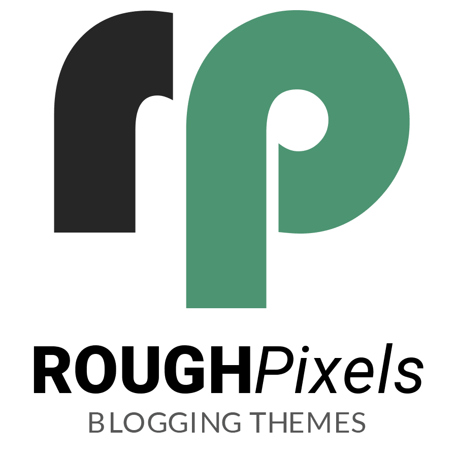 Rough Pixels vertical logo with brand title
