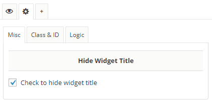 screenshot showing how to hide widget titles in WordPress using a plugin